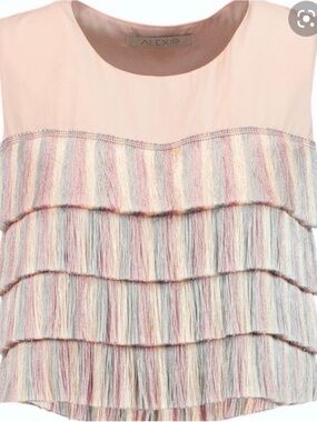 Alexis Pastel Multi-Color Fringe Crop Top